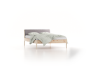 Bett Almeno mit Kopfhaupt inkl. abnehmbare Housse, 140 x 200 cm, Wollstoff Stavang Kiesel (62), Zirbe