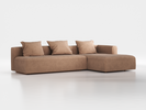 Lounge-Sofa Sereno mit Schlaffunktion inkl. 3 Kissen (70x55 cm), B 320,5 x T 180 cm, Bodennah, Liegeteil rechts, mit Bezug Wollstoff Stavang Haselnuss (65), Buche