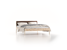 Bett Almeno mit Kopfhaupt inkl. abnehmbare Housse, 160 x 200 cm, Wollstoff Stavang Torf (64), Zirbe