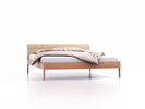 Bett Almeno, Buche, 180x200 cm, Kopfhaupt incl. abnehmbarer Housse Wollstoff Stavang Sand