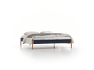 Bett Lorea ohne Betthaupt, 180 x 200 cm, Wollstoff Elverum Ozean (75), Eiche