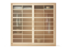 Kleiderschrank Kurido 2-türig, breite Türen, Glas, Esche