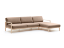 Loungesofa Linera, breit mit Liegeteil rechts, Wollstoff Stavang Haselnuss, Esche