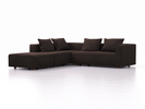 Ecksofa Sereno, bodennah, B276xT276xH71 cm, Sitzhöhe 43 cm, mit Liegeteil links inkl. 4 Kissen (70x55 cm), Buche, Wollstoff Stavang Torf