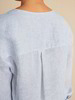 Bluse Tunika, mini leinen streifen blau
