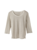 Shirt 3/4-Arm, ringel weiss/oliv