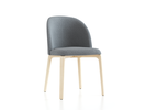 Stuhl Belmont ohne Armlehne 54X60/45X83/48 cm, mit Bezug, Wollstoff Kaland Kiesel (68), Esche