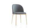 Stuhl Belmont ohne Armlehne 54X60/45X83/48 cm, mit Bezug, Wollstoff Kaland Kiesel (68), Esche