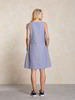 Kleid- A-Linie, streifen plissiert blau