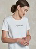 Yoga-T-Shirt-Schriftzug, weiss