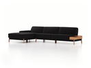 Lounge-Sofa Alani, B 340 x T 179 cm, Liegeteil links, Sitzhöhe in cm 44, mit Bezug Wollstoff Stavang Schiefer (60), Eiche