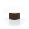 Sofatisch/Hocker Tambor mit Stauraum u. Holzdeckel, H 34,3 cm, Ø 64 cm, Bezug Wollstoff Stavang Torf (64), Esche