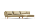 Lorea Lounge-Sofa, Liegeteil rechts, Buche, mit Bezug Wollstoff Stavang Sand