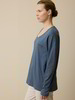Schlafshirt, blau/natur melange ringel