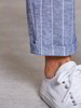 Hose-Leinenstretch-gestreift, nadelstreifen blau