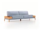 2er-Sofa Alani, B 212 x T 94 cm, Sitzhöhe in cm 44, mit Bezug Wollstoff Elverum Blaugrau (83), Buche