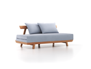 Bettsofa Doppio 160x200 cm inkl. 2 Kissen (80x55 cm) mit Bezug, Wollstoff Elverum Blaugrau (83), Eiche