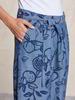 Hose-Culotte, denim chambray bedruckt