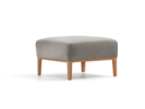 Hocker Lorea, Buche, mit Bezug Wollstoff Sletta Kiesel