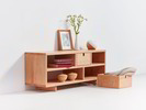 Sideboard Valetto klein ohne Bügel, mit 2 Laden, Buche