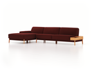 Lounge-Sofa Alani, B 340 x T 179 cm, Liegeteil links, Sitzhöhe in cm 44, mit Bezug Wollstoff Kaland Ziegel (72), Buche