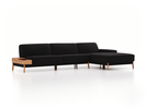 Lounge-Sofa Alani, B 340 x T 179 cm, Liegeteil rechts, Sitzhöhe in cm 44, mit Bezug Wollstoff Stavang Schiefer (60), Eiche