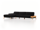 Lounge-Sofa Alani, B 340 x T 179 cm, Liegeteil links, Sitzhöhe in cm 44, mit Bezug Wollstoff Stavang Schiefer (60), Buche