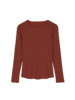Langarmshirt aus Bio Baumwolle/Wolle, kastanie