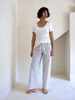Pyjamahose, malve/weiss gestreift