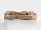 Ecksofa Sereno mit Schlaffunktion inkl. 4 Kissen (70x55 cm), Bodennah, B 300 x T180 cm, Eckteil links, mit Bezug Wollstoff Elverum Haselnuss (74), Buche