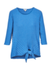 Shirt-Langarm-Wickeloptik, 49 blau mélange