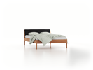 Bett Almeno mit Kopfhaupt inkl. wechselbarer Housse, 140 x 200 cm, Wollstoff Kaland Schiefer (67), Eiche