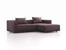 Lounge-Sofa Sereno, bodennah, B267xT180xH71 cm, Sitzhöhe 43 cm, mit Liegeteil rechts inkl. 2 Kissen (70x55 cm), Buche, Wollstoff Elverum Pflaume
