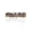 Ecksofa Lorea B 265 x T 172,5 cm, Liegeteil links, mit Bezug Wollstoff Tano Natur (79), Buche