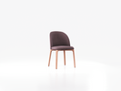 Stuhl Belmont ohne Armlehne 54x60/45x83/48 cm, mit Bezug Wollstoff Elverum Pflaume/ Buche