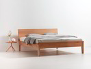 Bett Alpina mit Betthaupt,  Buche