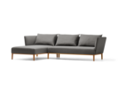 Lorea Lounge-Sofa, Liegeteil links, Buche, mit Bezug Wollstoff Stavang Stein