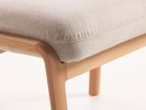 Hocker Ketil, Wollstoff Stavang Sand, Buche