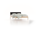 Bett Almeno mit Kopfhaupt inkl. abnehmbare Housse, 140 x 200 cm, Wollstoff Stavang Schiefer (60), Zirbe