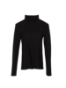 Ripp Rollkragen Pullover, Schwarz