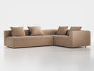 Ecksofa Sereno mit Schlaffunktion inkl. 4 Kissen (70x55 cm), B 300 x T 235 cm, Bodennah, Eckteil rechts, mit Bezug Wollstoff Elverum Haselnuss (74), Buche