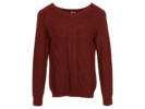 Strickpullover mit Zopfmuster, 21 Rostrot, Vorderseite