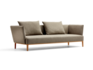 3er Sofa Lorea, mit Bezug Wollstoff Tano Natur, Buche