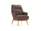 Fauteuil Coppa mit Bezug, Wollstoff Tano Natur Dunkel (81), Buche