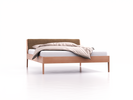 Bett Almeno, Buche, 160x200 cm, Kopfhaupt incl. abnehmbarer Housse Wollstoff Stavang Haselnuss