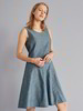 Kleid-godets, denim chambray