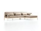 Loungesofa Linera, breit mit Liegeteil rechts, Wollstoff Stavang Sand (66), Esche