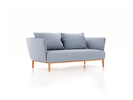 2er Sofa Lorea, B 185 x T 92,5 cm, Wollstoff Elverum Blaugrau (83), Buche