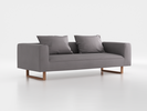 3er-Sofa Sereno B 235 x T 96 cm, inkl. 2 Kissen (70x55 cm), Kufenfuß, mit Bezug Wollstoff Stavang Kiesel (62), Eiche