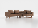 Ecksofa Sereno mit Liegeteil, inkl. 4 Kissen (70x55 cm), Liegeteil rechts, B 276 x T 180 cm, Kufenfuß, mit Bezug Wollstoff Stavang Haselnuss (65), Eiche